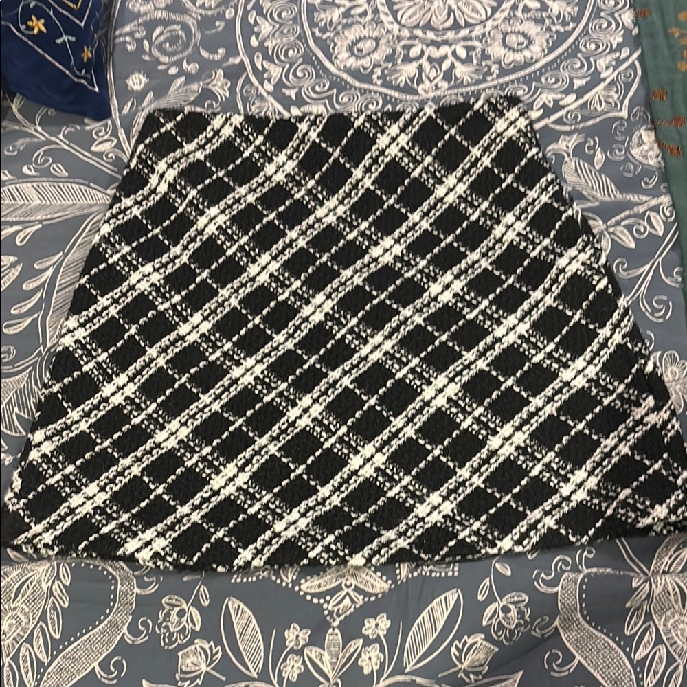 Gilli Black and White Plaid Mini Skirt